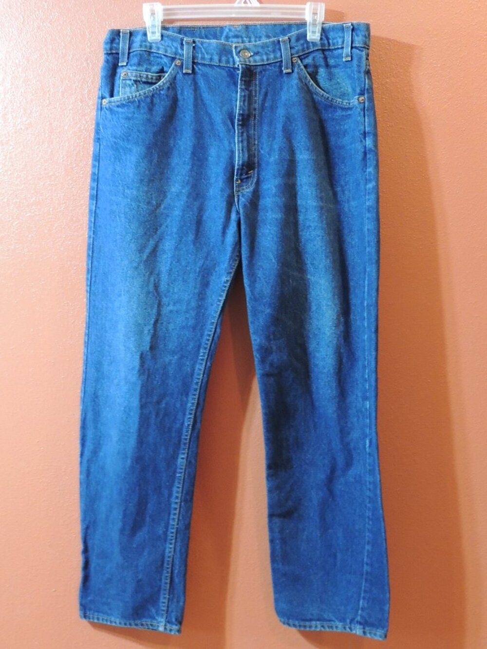 Levi Jeans 505 Orange Tab 1990s Men 38x30 Pockets Outdoor Denim Blue Jeans